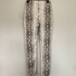 white snakeskin faux leather skinny trouser
